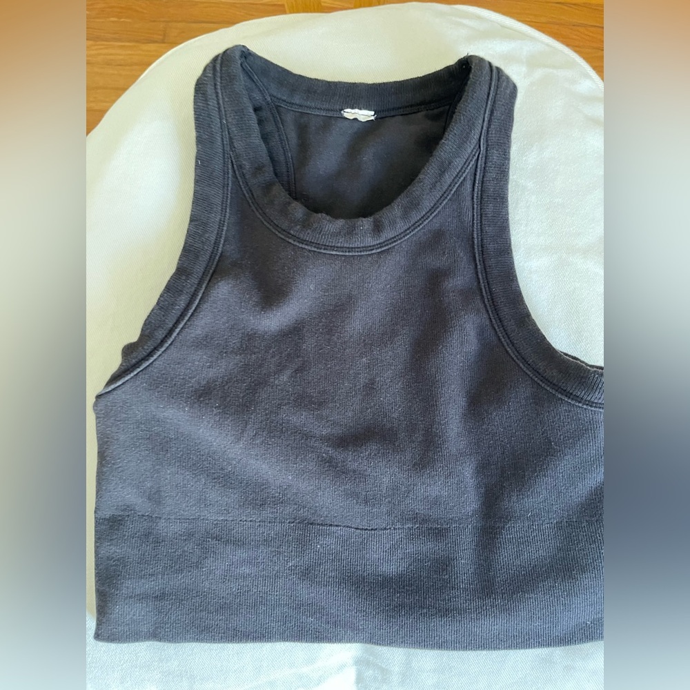 alo yoga seamless delight high neck bra black M